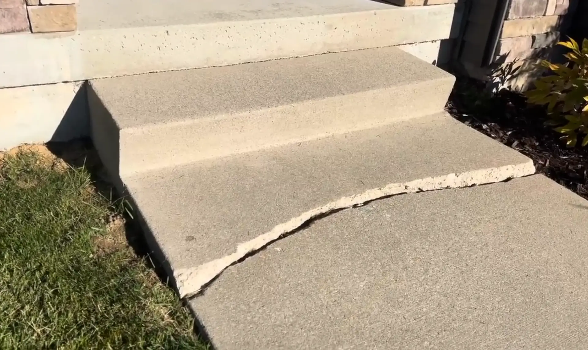Sidewalk repair before and after in Pocatello ID, raised trip hazard slab leveled